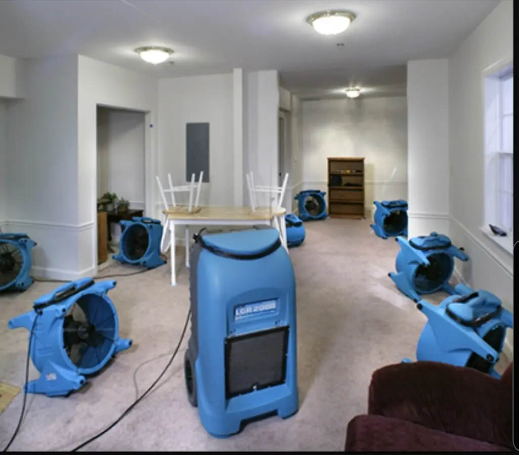 Air movers and dehumidifier setup for Water Extraction & Removal in Terrell Hills